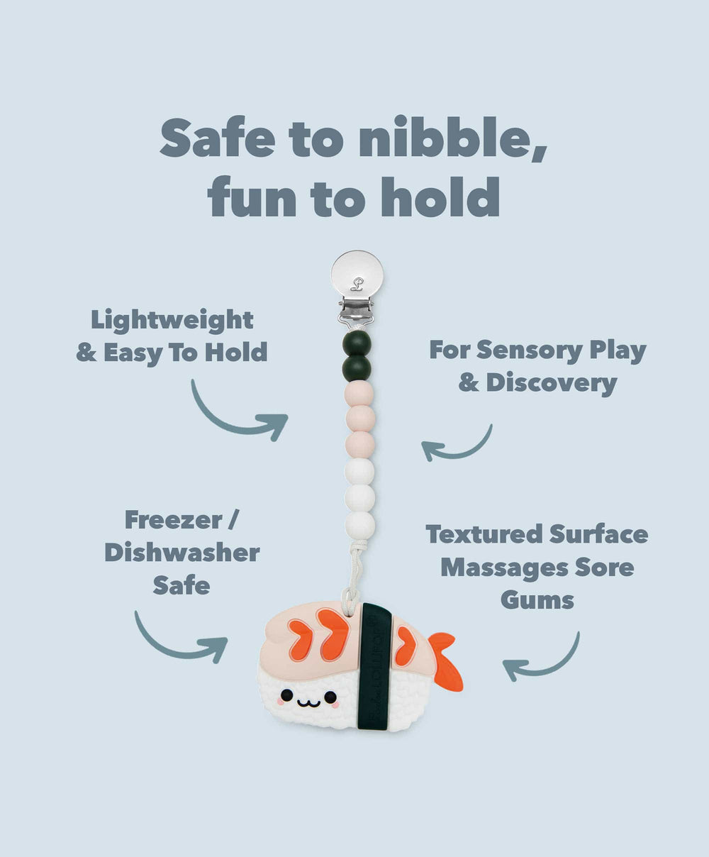 Loulou Lollipop Teethers Loulou Lollipop Pacifier Clip Teething Set - Ebi Sushi