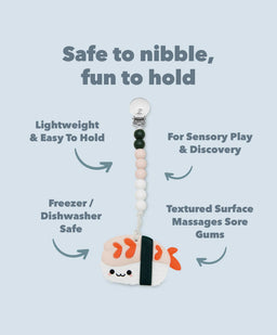 Loulou Lollipop Teethers Loulou Lollipop Pacifier Clip Teething Set - Ebi Sushi