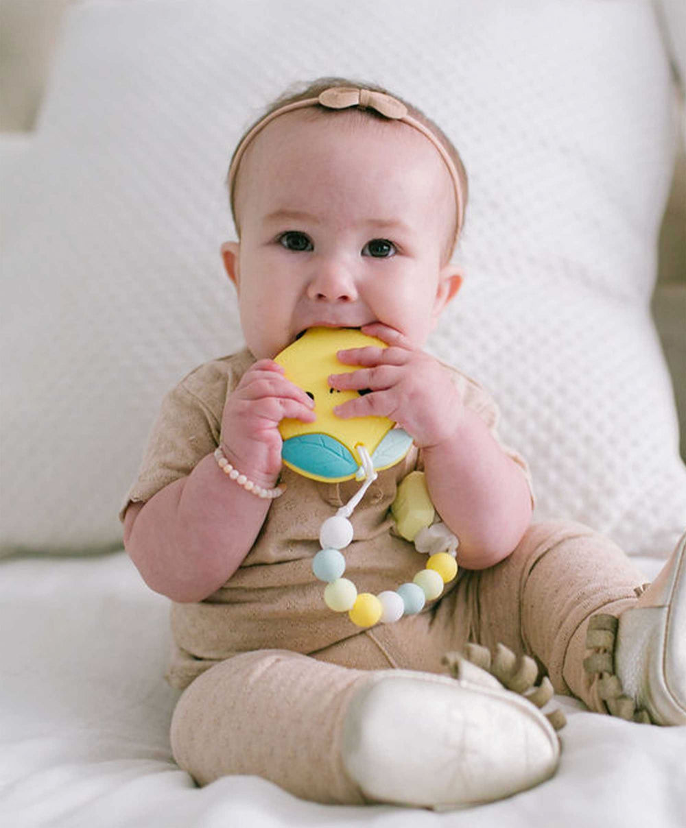 Loulou Lollipop Teethers Loulou Lollipop Pacifier Clip Teething Set - Lemon