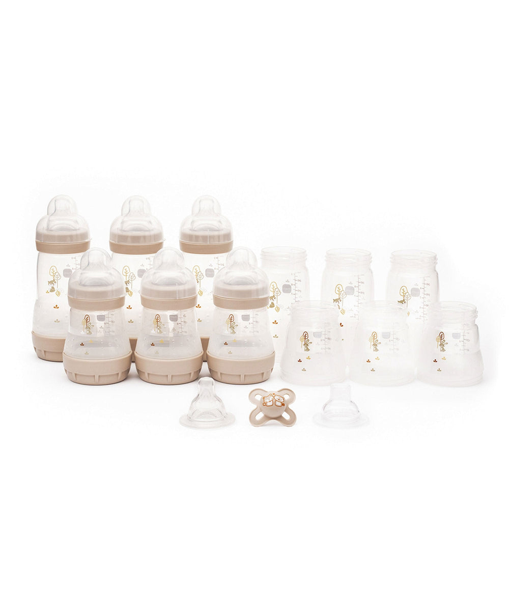 Mam Bottle Feeding MAM Baby Easy Start Anti-Colic Self Sterilising Bottles Newborn 17 Piece Set - Matt Taupe