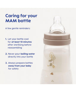 Mam Bottle Feeding MAM Baby Easy Start Anti-Colic Self Sterilising Newborn Bottles 17 Piece Set With Bottle Brush - Matt Taupe