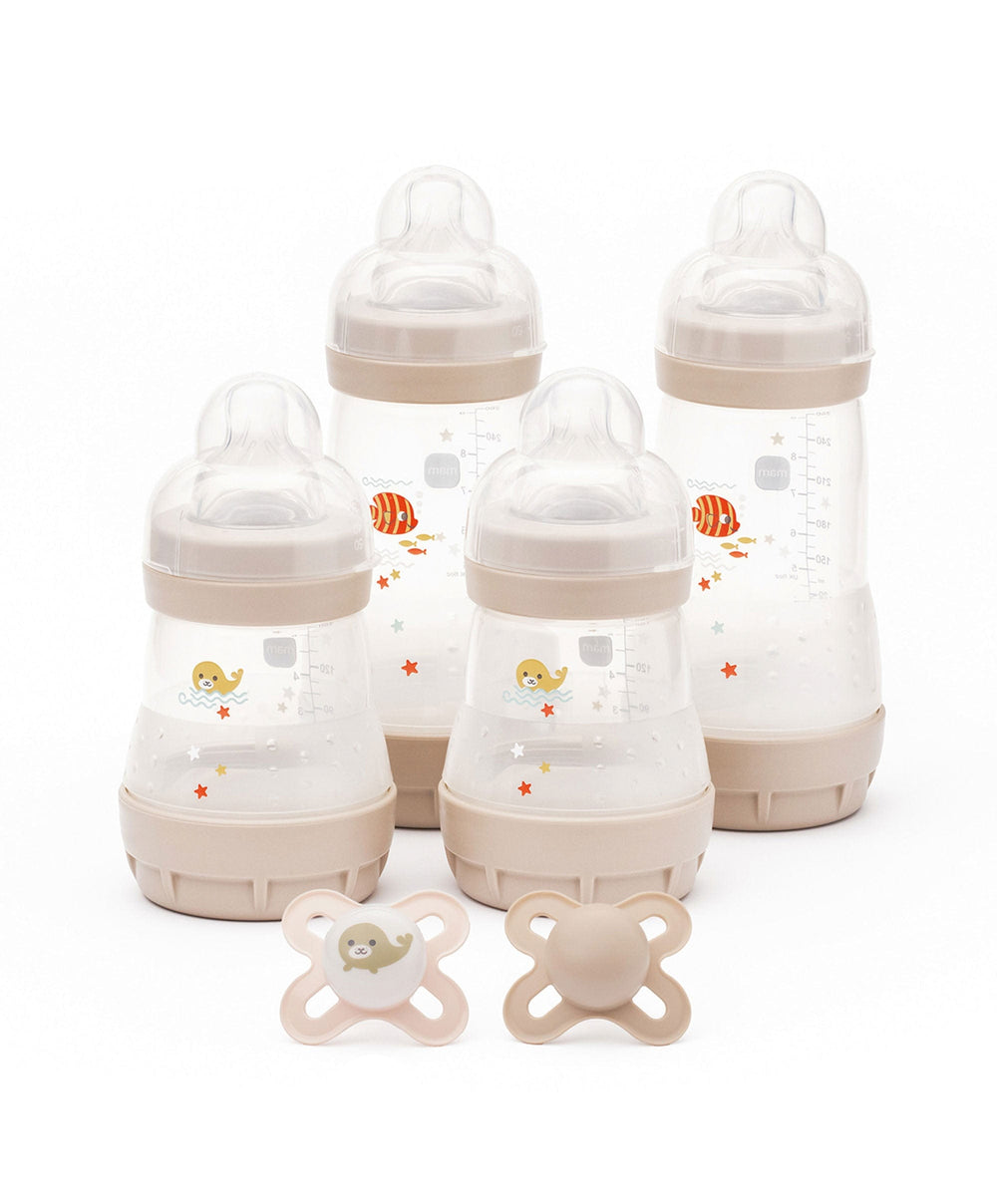 Mam Bottle Feeding MAM Baby Feed &amp; Soothe Anti Colic Bottles &amp; Soothers Set - Cotton