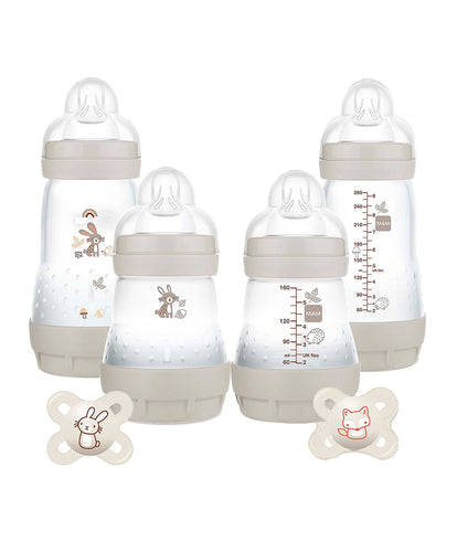 Mam Bottle Feeding MAM Baby Feed & Soothe Anti Colic Bottles & Soothers Set - Grey