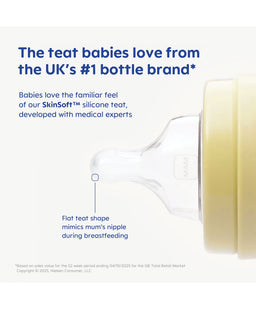 Mam Bottle Feeding MAM Feel Good Glass Bottle 170ml (2 Pack) - Yellow