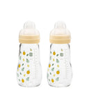 Mam Bottle Feeding MAM Feel Good Glass Bottle 260ml (2 Pack) - Yellow