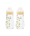 Mam Bottle Feeding MAM Feel Good Glass Bottle 260ml (2 Pack) - Yellow
