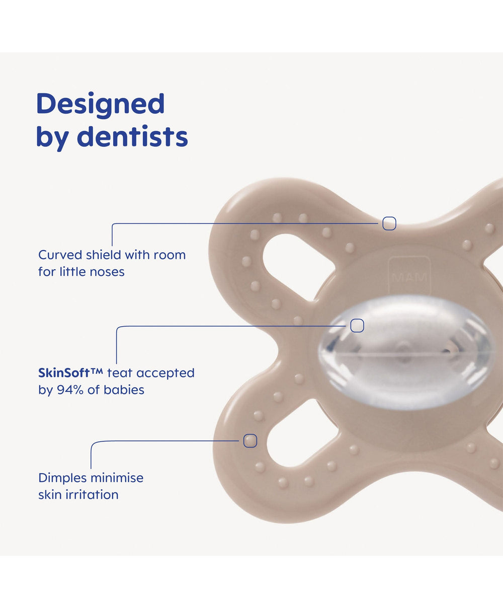 Mam MAM Start 0-2m Night Soother (2 Pack) - Green/Linen