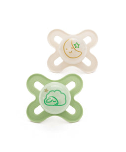 Mam MAM Start 0-2m Night Soother (2 Pack) - Green/Linen