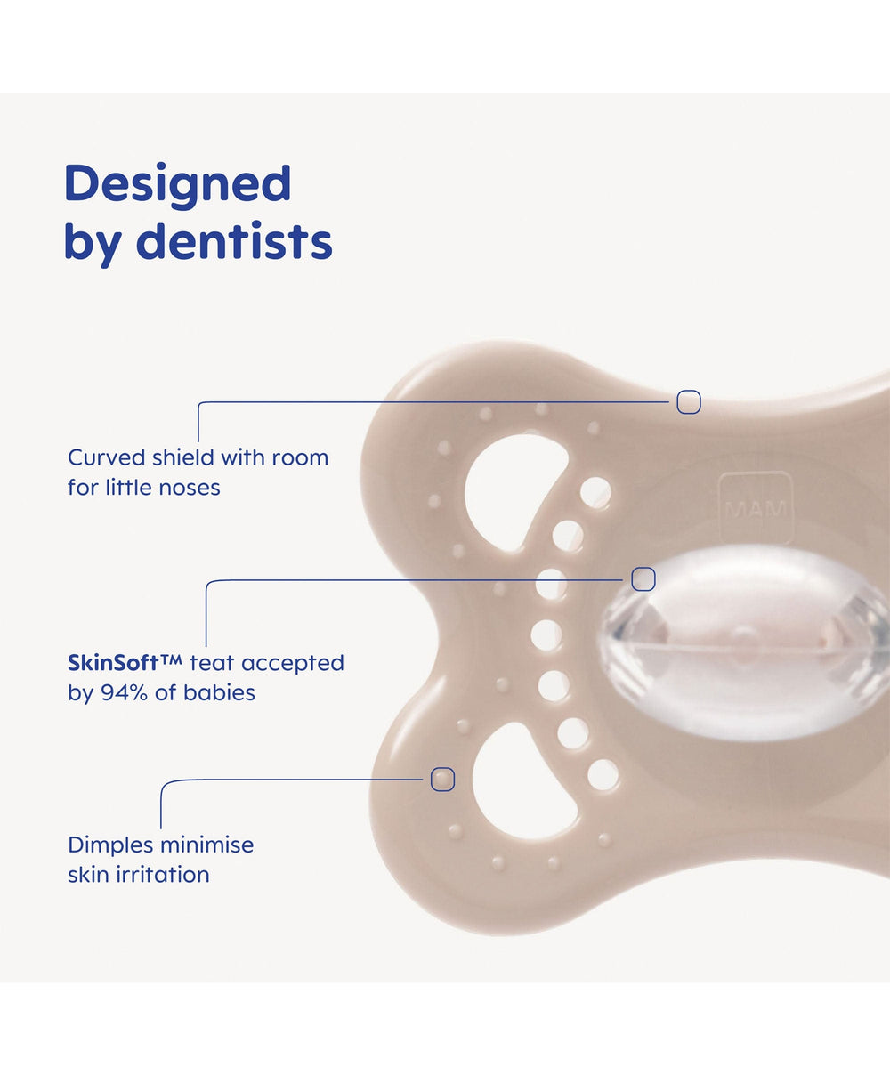 Mam Soothers MAM Original Night 0-6m Soother (2 Pack) - Mint/Shell