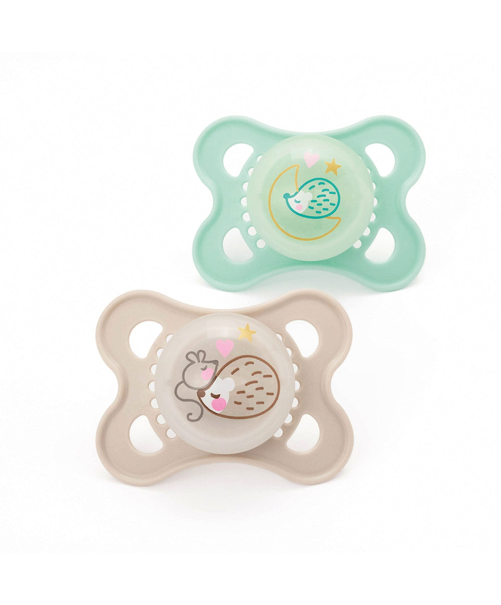 Mam Soothers MAM Original Night 0-6m Soother (2 Pack) - Mint/Shell
