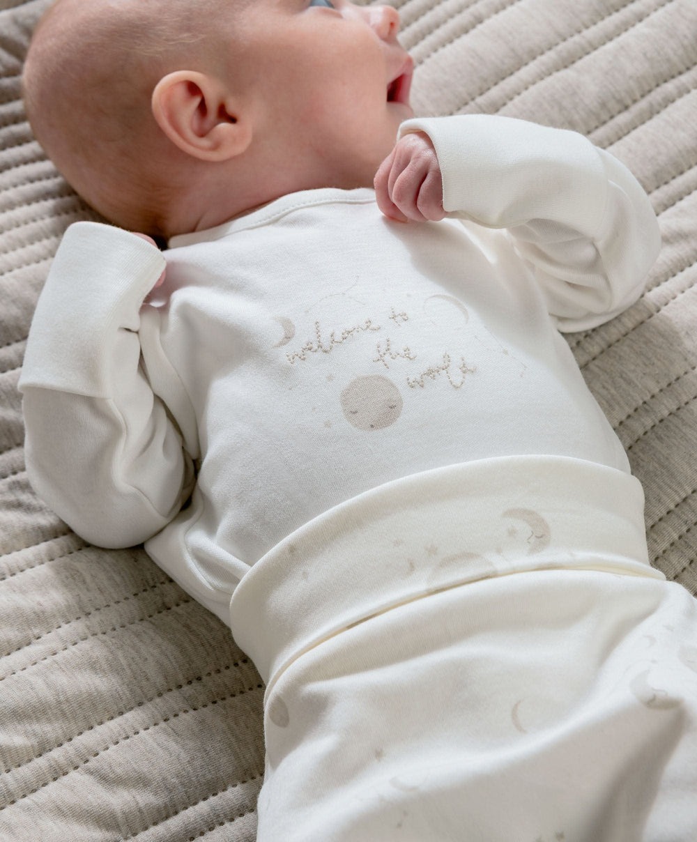 Mamas &amp; Papas 0-3m Celestial Bodysuit &amp; Leggings Set (2 Pieces) &amp; Bunny Beanie Gift Box