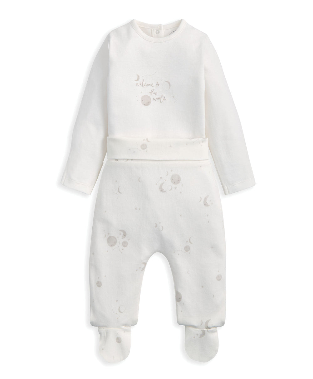 Mamas &amp; Papas 0-3m Celestial Bodysuit &amp; Leggings Set (2 Pieces) &amp; Bunny Beanie Gift Box