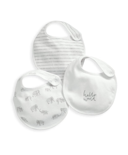 Mamas & Papas 1-Size Elephant Bib Set (3 Pack)