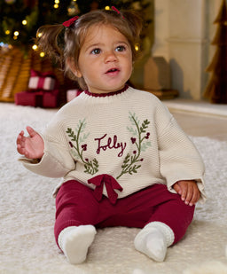 Mamas & Papas 2pc Set Christmas Wreath Top & Leggings Set