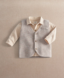 Mamas & Papas 2pc Set Knitted Waistcoat & Shirt (Pack of 2)