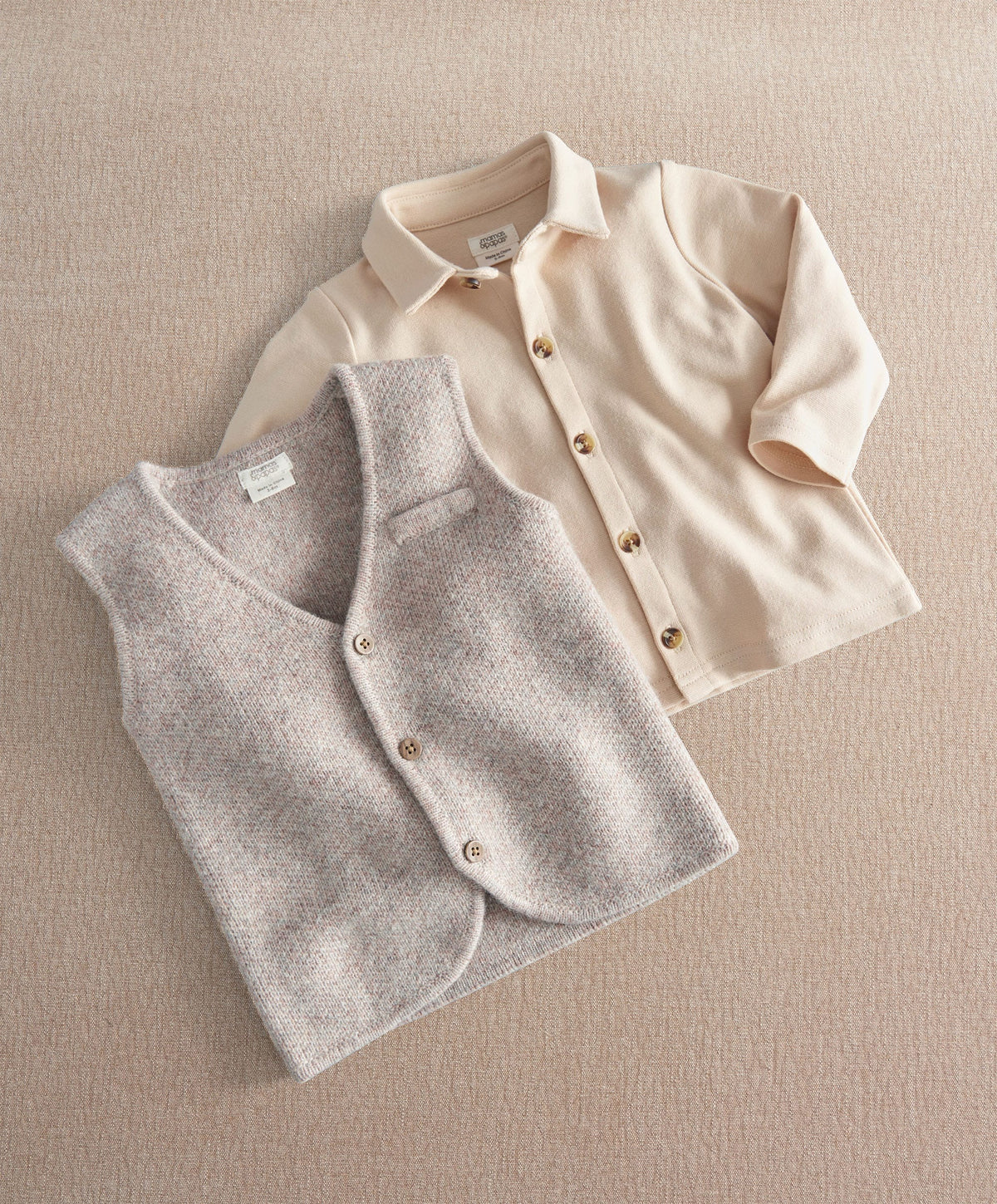Mamas & Papas 2pc Set Knitted Waistcoat & Shirt (Pack of 2)