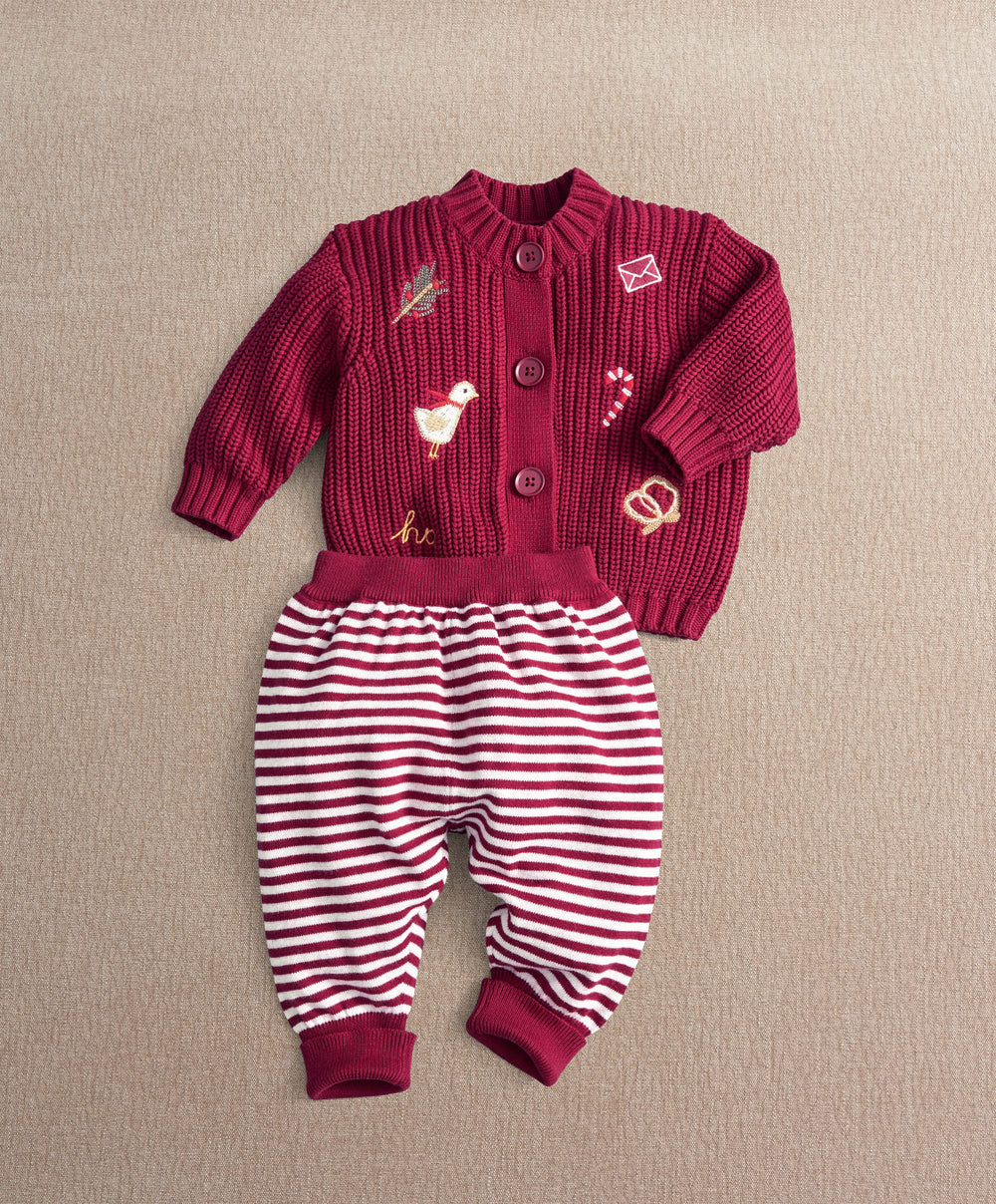 Mamas &amp; Papas 2pc Set Red Christmas Top &amp; Leggings Set
