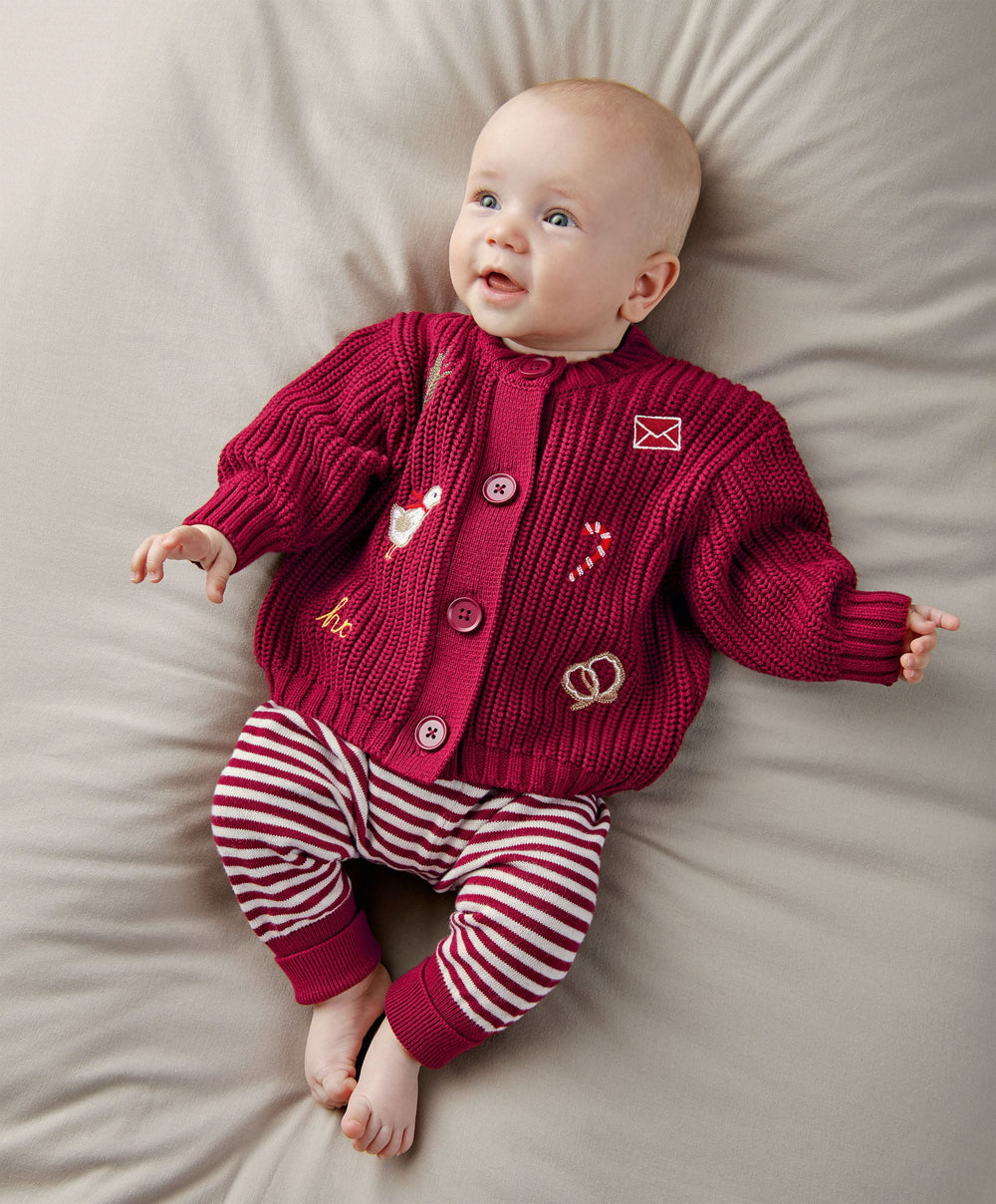 Mamas &amp; Papas 2pc Set Red Christmas Top &amp; Leggings Set