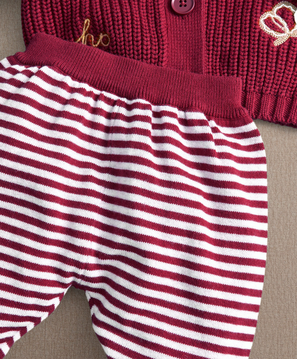 Mamas &amp; Papas 2pc Set Red Christmas Top &amp; Leggings Set
