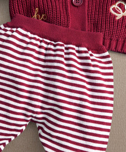 Mamas & Papas 2pc Set Red Christmas Top & Leggings Set