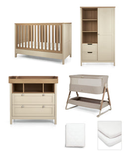 Mamas & Papas 6pc Harwell Cashmere & Lua 2 Mocha/Wht Bundle