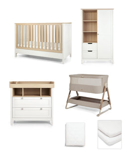 Mamas & Papas 6pc Harwell White & Lua 2 Mocha/Wht Bundle