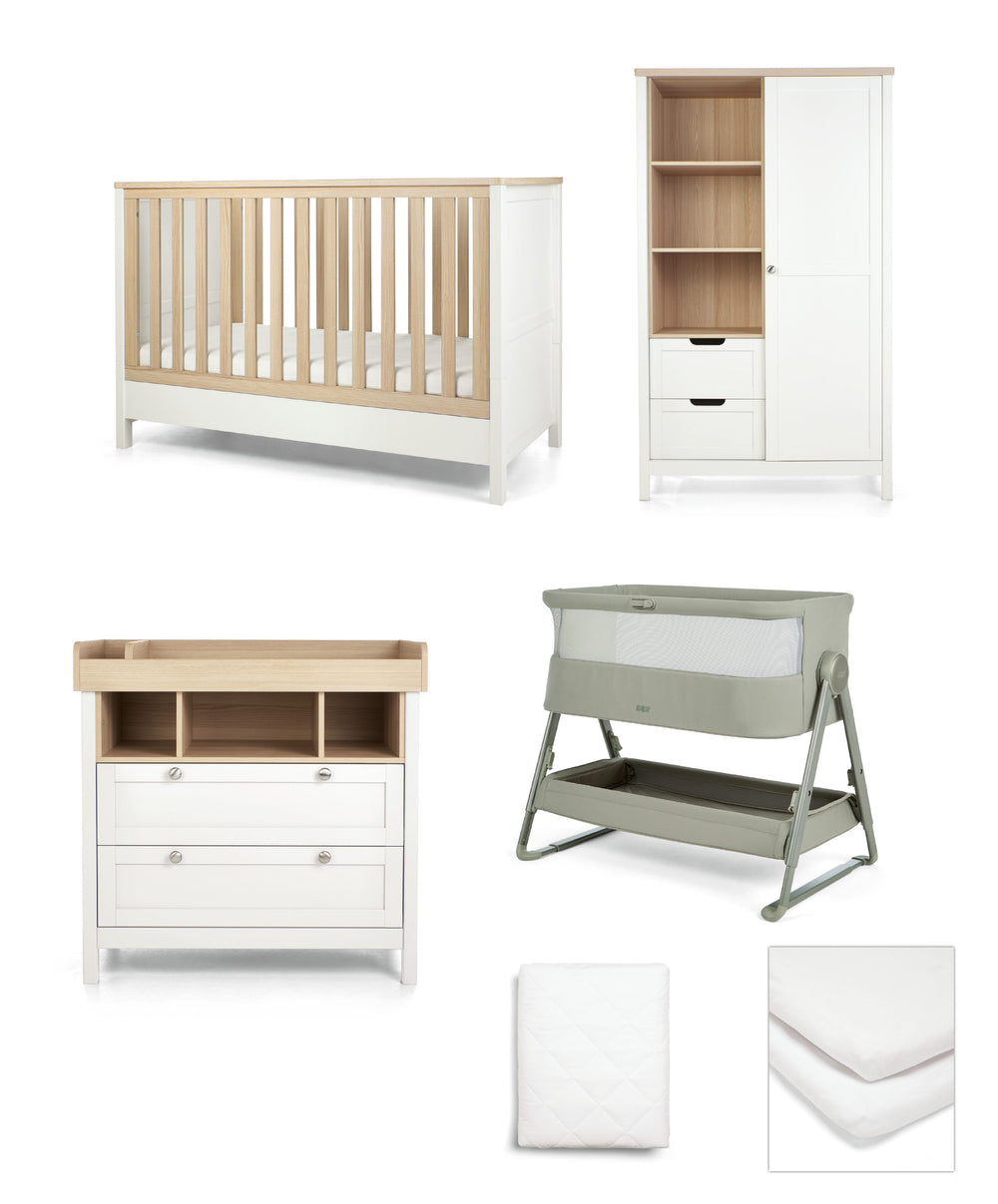 Mamas &amp; Papas 6pc Harwell White &amp; Lua 2 Thyme/White Bundle