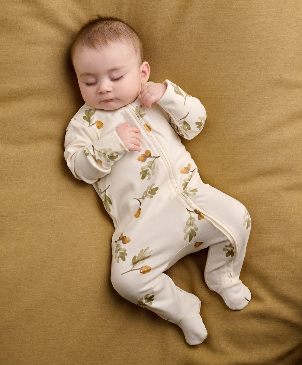 Mamas &amp; Papas All-in-Ones &amp; Bodysuits Acorn Print Zip All In One