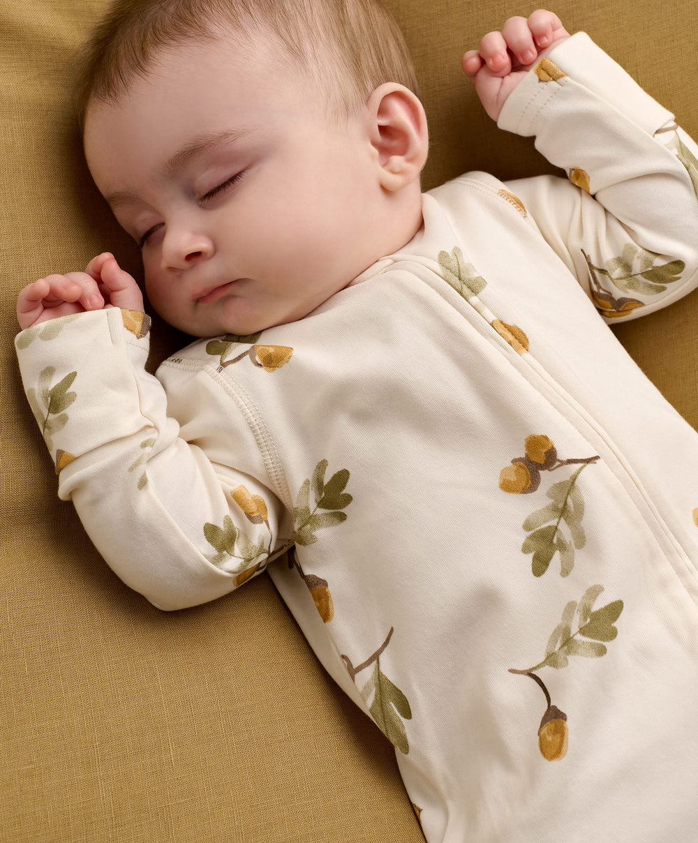 Mamas &amp; Papas All-in-Ones &amp; Bodysuits Acorn Print Zip All In One
