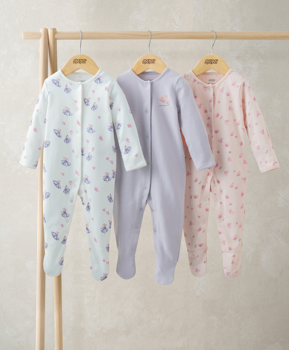 Mamas &amp; Papas All-in-Ones &amp; Bodysuits Ballerina Sleepsuits (Pack of 3)