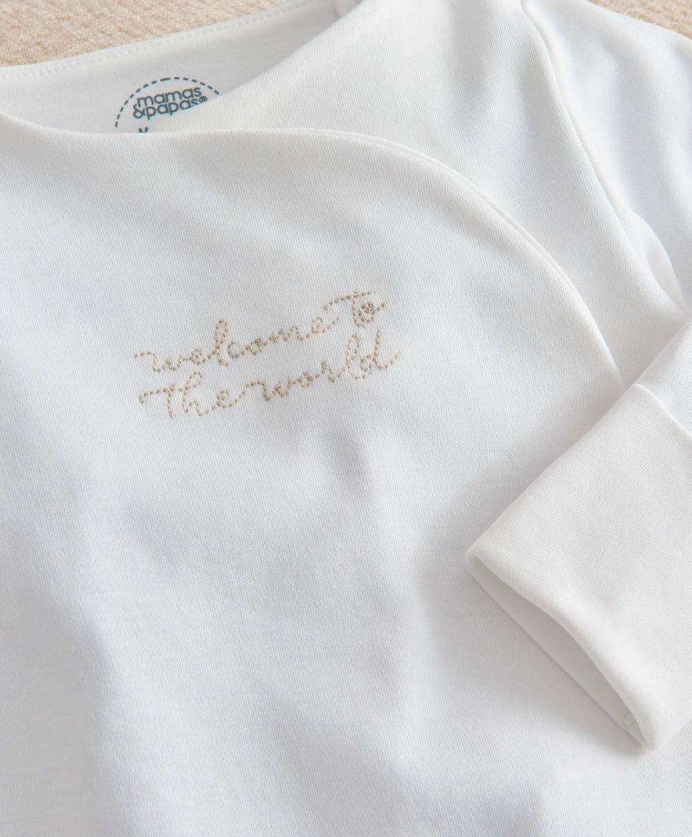Mamas &amp; Papas All-in-Ones &amp; Bodysuits Blank Welcome To The World All In One