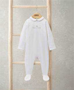 Mamas & Papas All-in-Ones & Bodysuits Born in 2026 Embroidered All In One – White