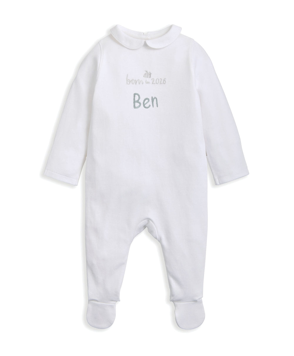 Mamas &amp; Papas All-in-Ones &amp; Bodysuits Born in 2026 Embroidered All In One White