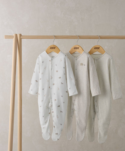 Mamas & Papas All-in-Ones & Bodysuits Born Wild Sleepsuits (Set of 3)