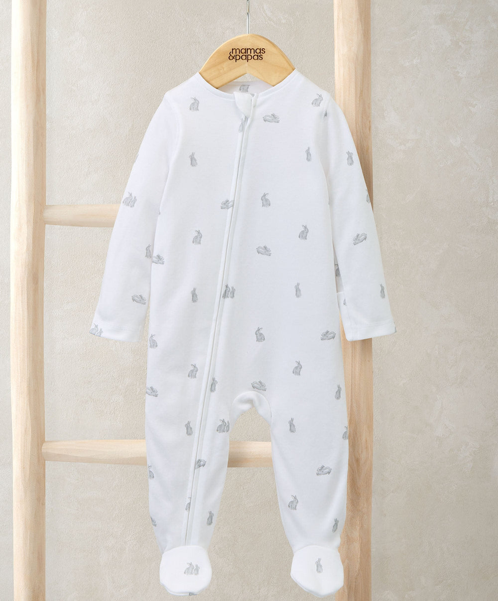 Mamas &amp; Papas All-in-Ones &amp; Bodysuits Bunny Print Zip All In One