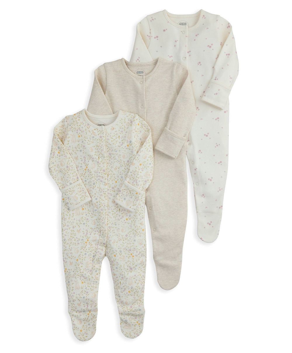 Mamas &amp; Papas All-in-Ones &amp; Bodysuits Bunny Sleepsuits (Pack of 3)