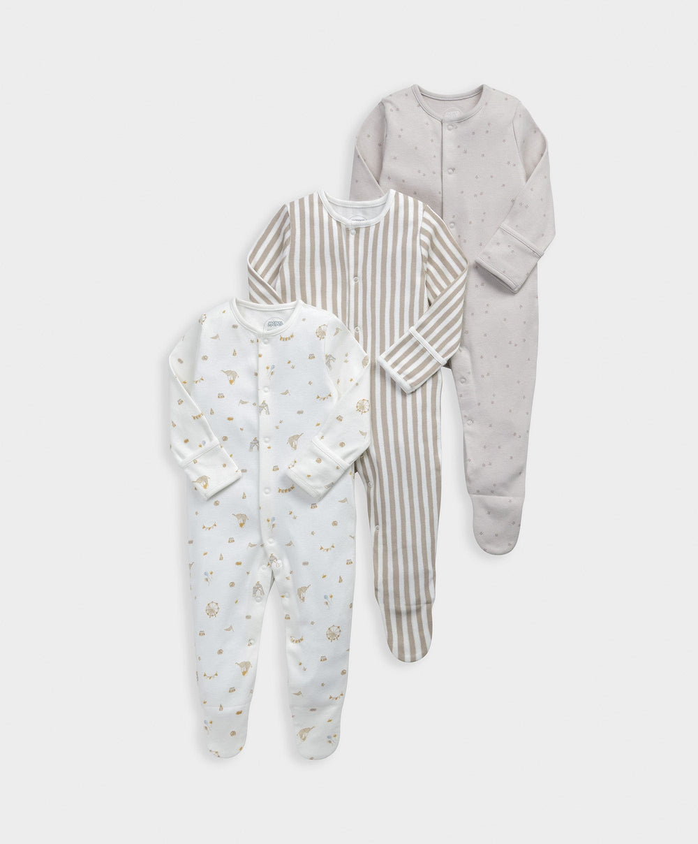 Mamas &amp; Papas All-in-Ones &amp; Bodysuits Circus Sleepsuits (Pack of 3)