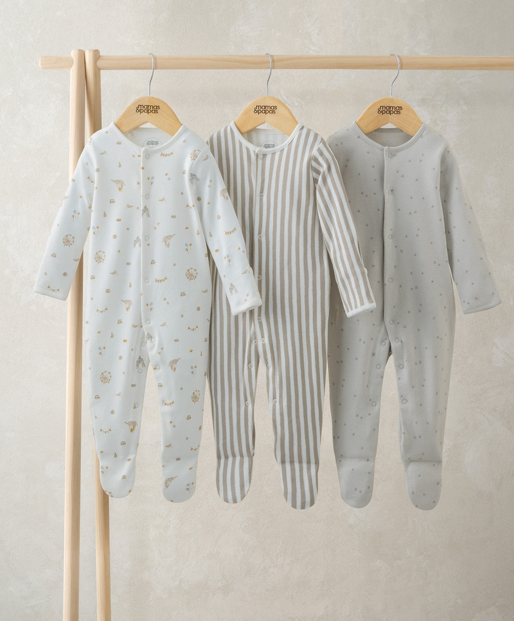 Mamas &amp; Papas All-in-Ones &amp; Bodysuits Circus Sleepsuits (Pack of 3)