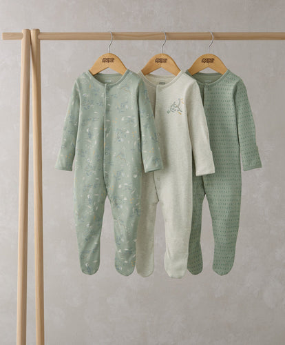 Mamas & Papas All-in-Ones & Bodysuits Dino Sleepsuits (Set of 3)