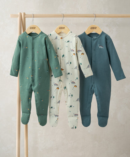 Mamas & Papas All-in-Ones & Bodysuits Dinosaurs Sleepsuits (Pack of 3)
