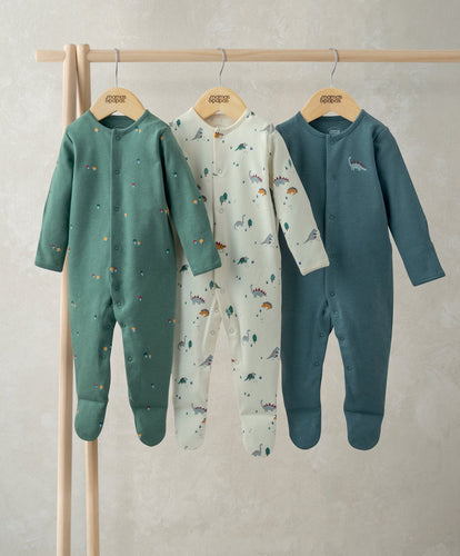 Mamas & Papas All-in-Ones & Bodysuits Dinosaurs Sleepsuits (Pack of 3)