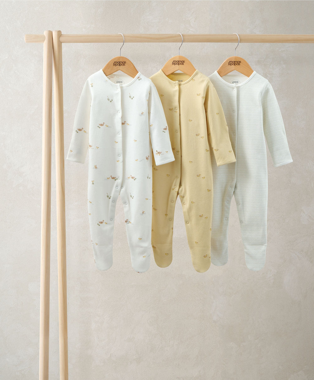 Mamas &amp; Papas All-in-Ones &amp; Bodysuits Duckling Sleepsuits (Pack of 3)