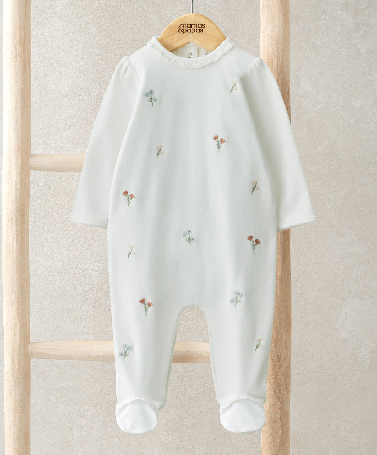 Mamas & Papas All-in-Ones & Bodysuits Embroidered Flower All in One