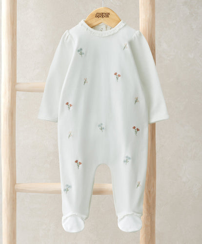 Mamas & Papas All-in-Ones & Bodysuits Embroidered Flower All in One