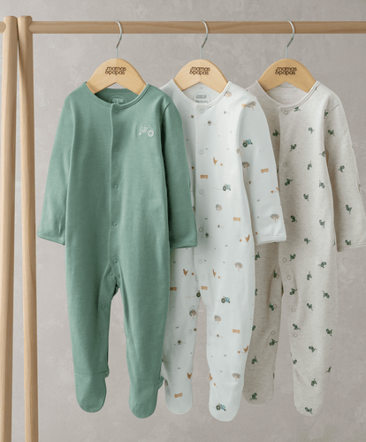 Mamas & Papas All-in-Ones & Bodysuits Farmyard Sleepsuits (Set of 3)