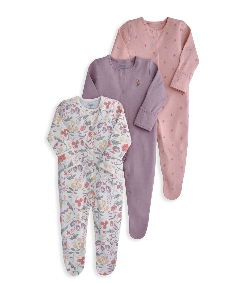 Mamas &amp; Papas All-in-Ones &amp; Bodysuits Floral Sleepsuits (Pack of 3)