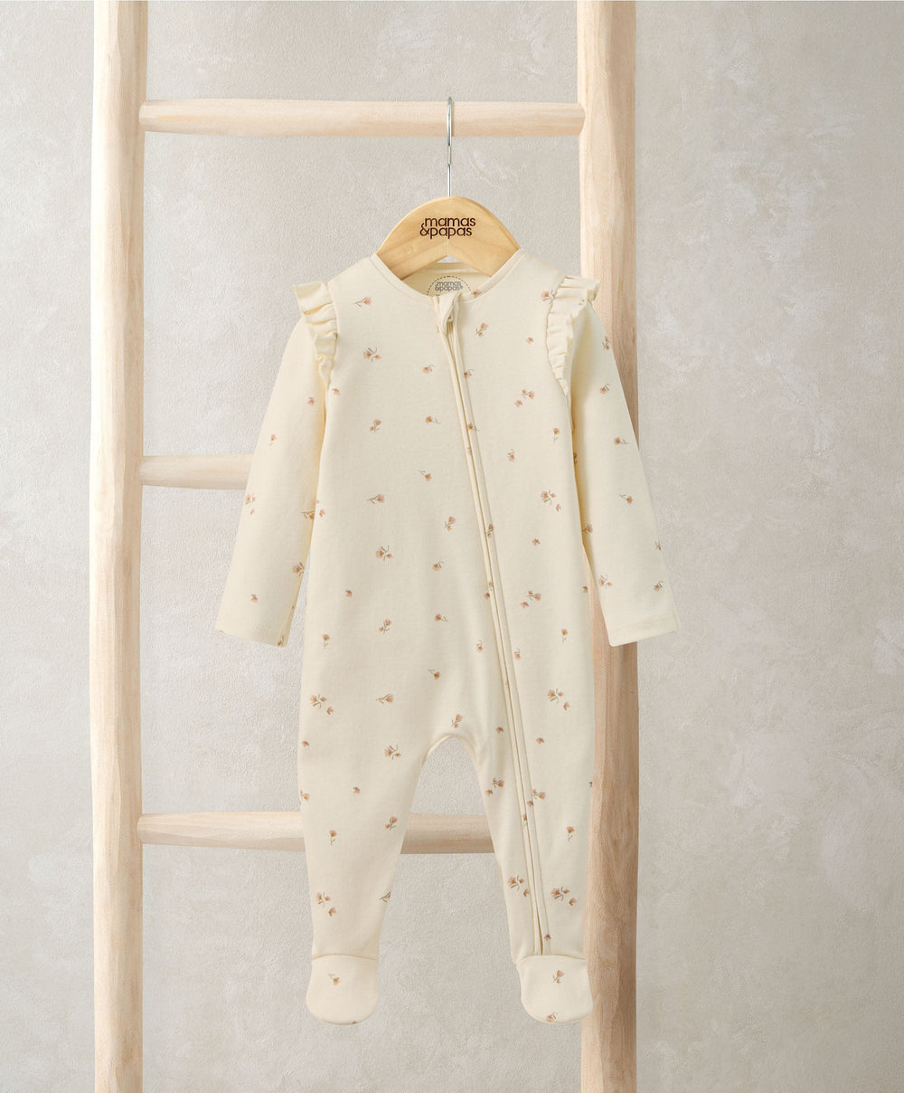 Mamas &amp; Papas All-in-Ones &amp; Bodysuits Floral Zip Sleepsuit