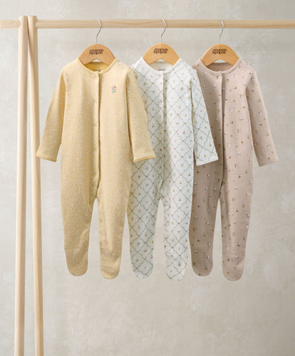 Mamas & Papas All-in-Ones & Bodysuits Heritage Floral Sleepsuits (Pack of 3)