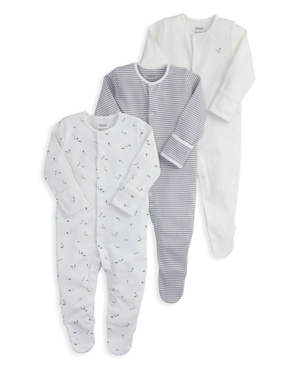 Mamas &amp; Papas All-in-Ones &amp; Bodysuits Kites Sleepsuits (Pack of 3)