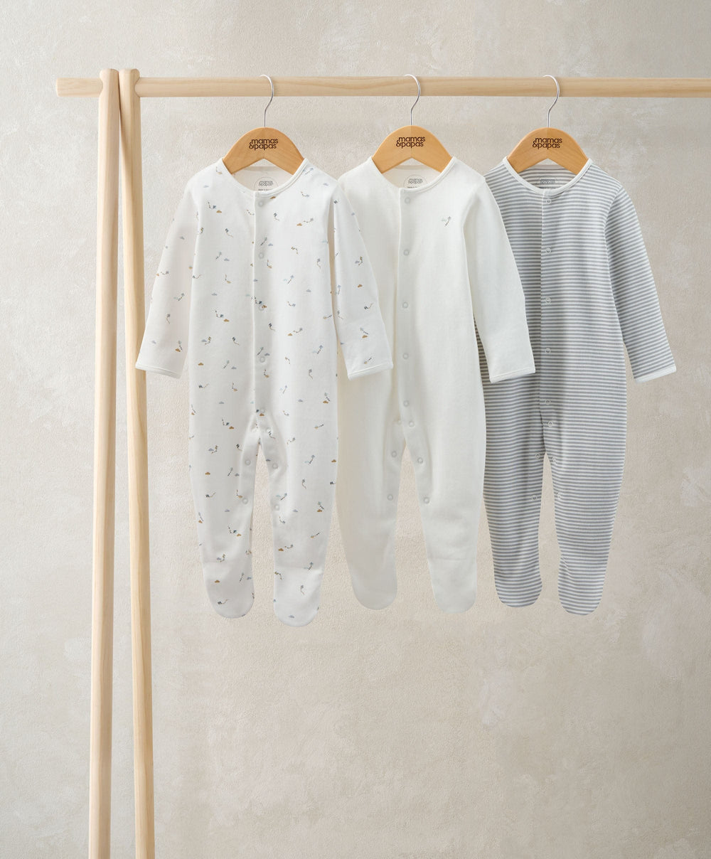 Mamas &amp; Papas All-in-Ones &amp; Bodysuits Kites Sleepsuits (Pack of 3)